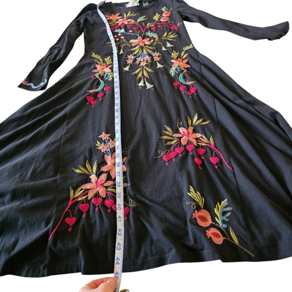 Johnny Was NWT Amarylla Embroidered Cotton Knit Midi Dress XS - Picture 14 of 16